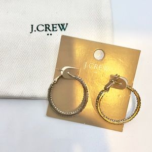 Jcrew hoop sparkle earrings - gold